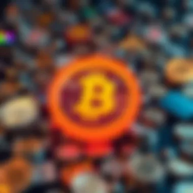 Circle's logo with a backdrop of cryptocurrency icons
