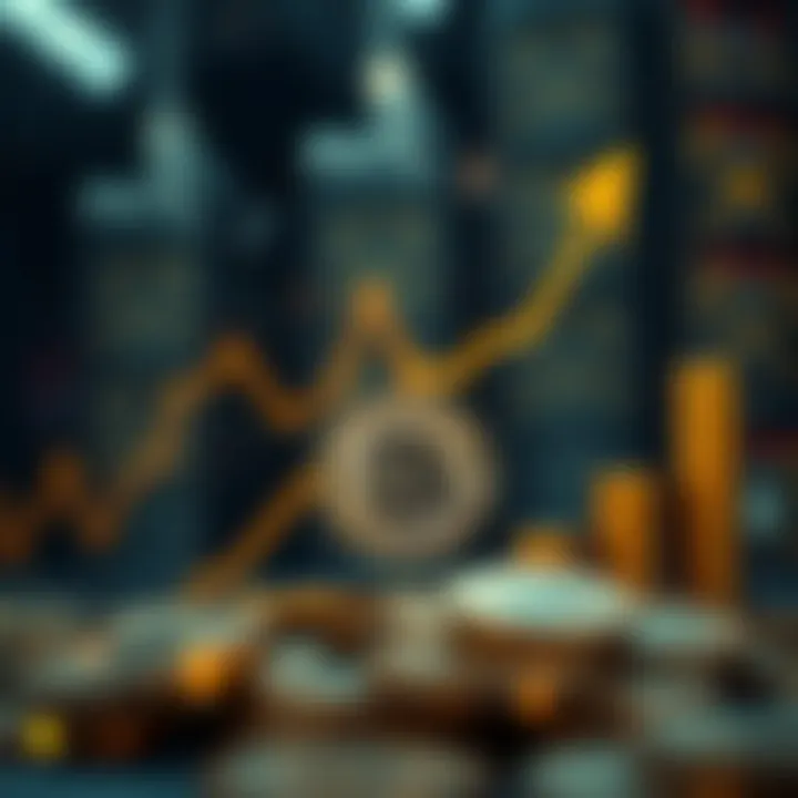 Conceptual image of digital currency growth