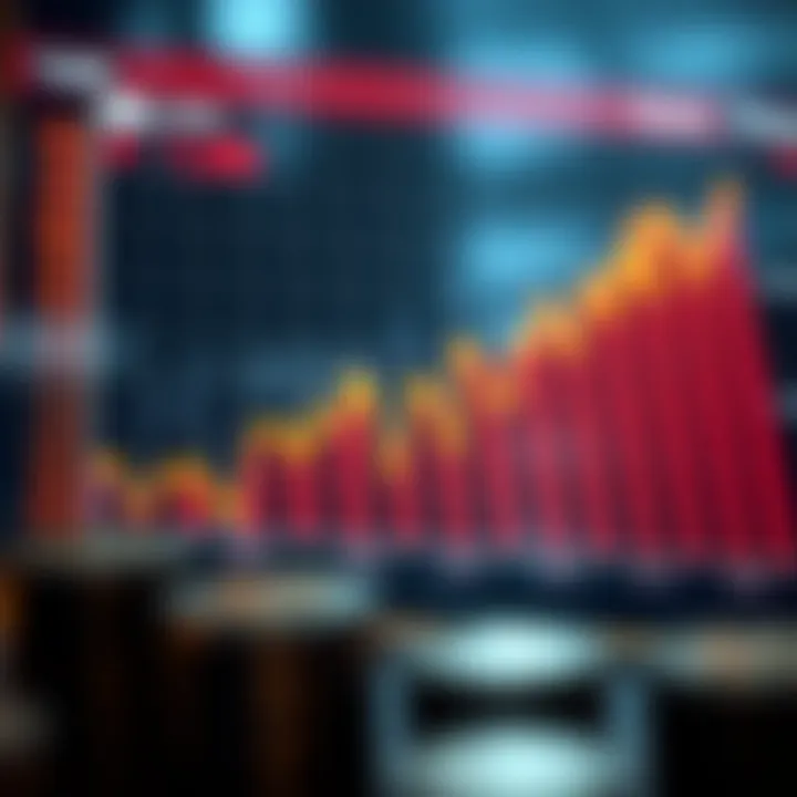 Graph showcasing cryptocurrency market trends