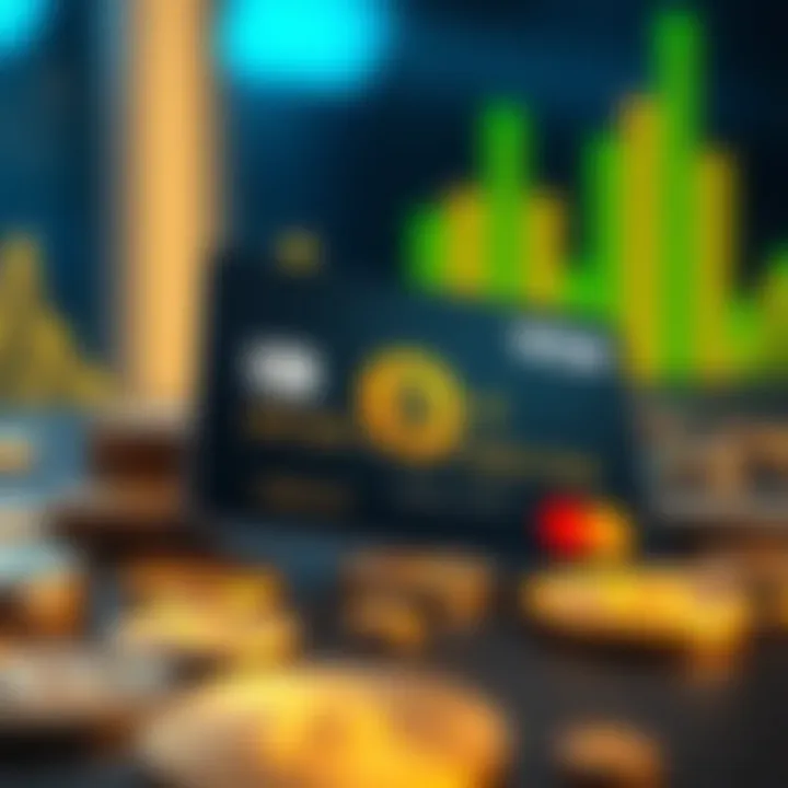 Credit Card and Cryptocurrency Synergy Credit card illustration with cryptocurrency symbols