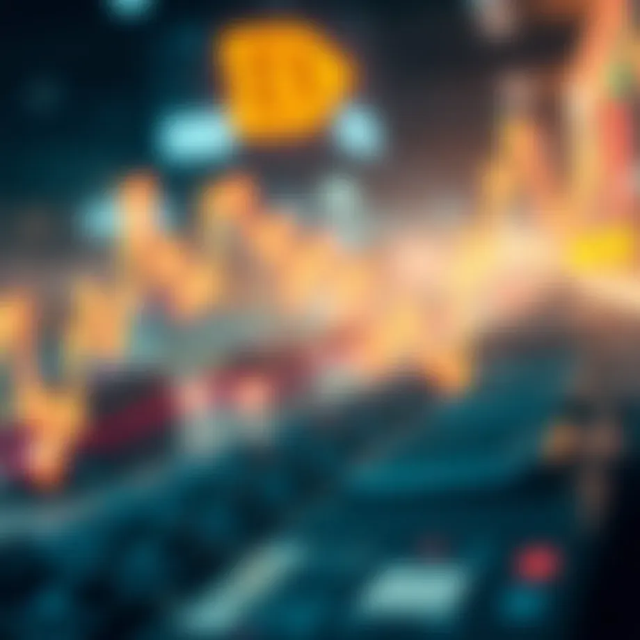 Representation of cryptocurrency market fluctuations