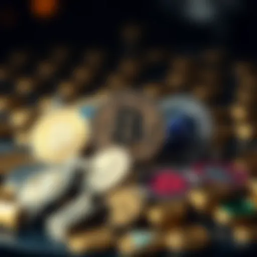Visual representation of diverse cryptocurrency icons