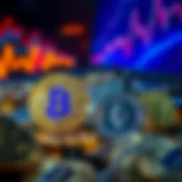A digital representation of various cryptocurrencies including Bitcoin and Ethereum