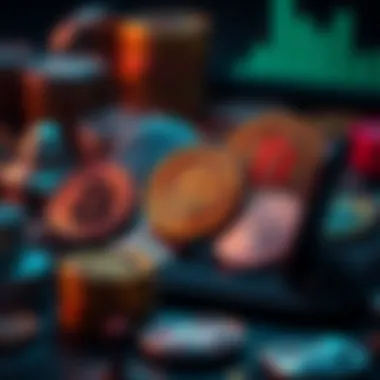 Diverse Cryptocurrencies in Digital Wallets A digital wallet showcasing various cryptocurrencies