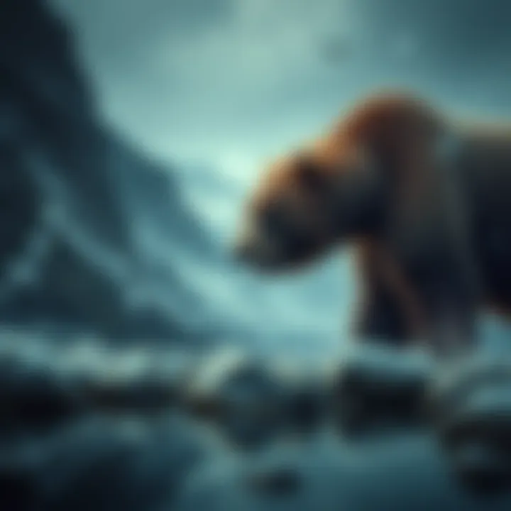 Bear market representing caution and decline