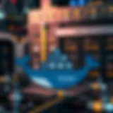 Docker architecture diagram illustrating containerized mining environments