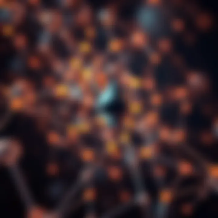 An abstract representation of blockchain technology with interconnected nodes