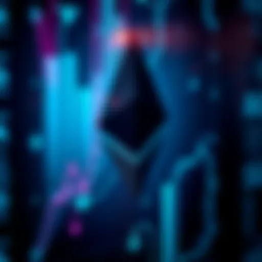 A close-up view of the Ethereum logo on a digital screen