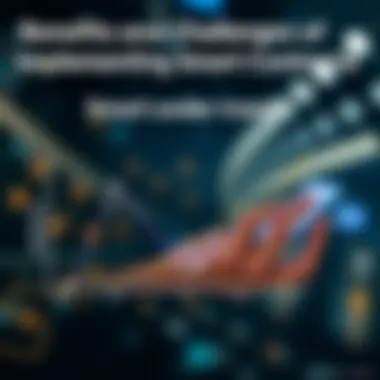 Benefits and Challenges of Implementing Smart Contracts Graph showing benefits and challenges of smart contracts