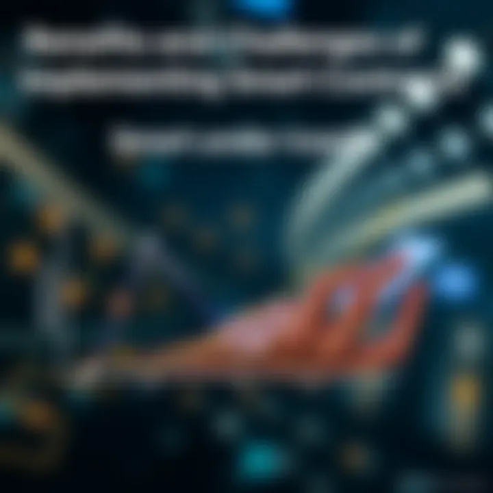 Benefits and Challenges of Implementing Smart Contracts Graph showing benefits and challenges of smart contracts