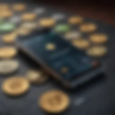 Smart Wallet Interface in Cryptocurrency Visual representation of a smart wallet interface showcasing various cryptocurrency options.