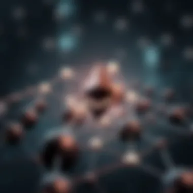 Conceptual illustration of Ethereum network and smart contracts