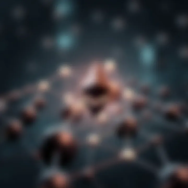 Conceptual illustration of Ethereum network and smart contracts