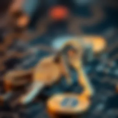 Conceptual image of private keys and security