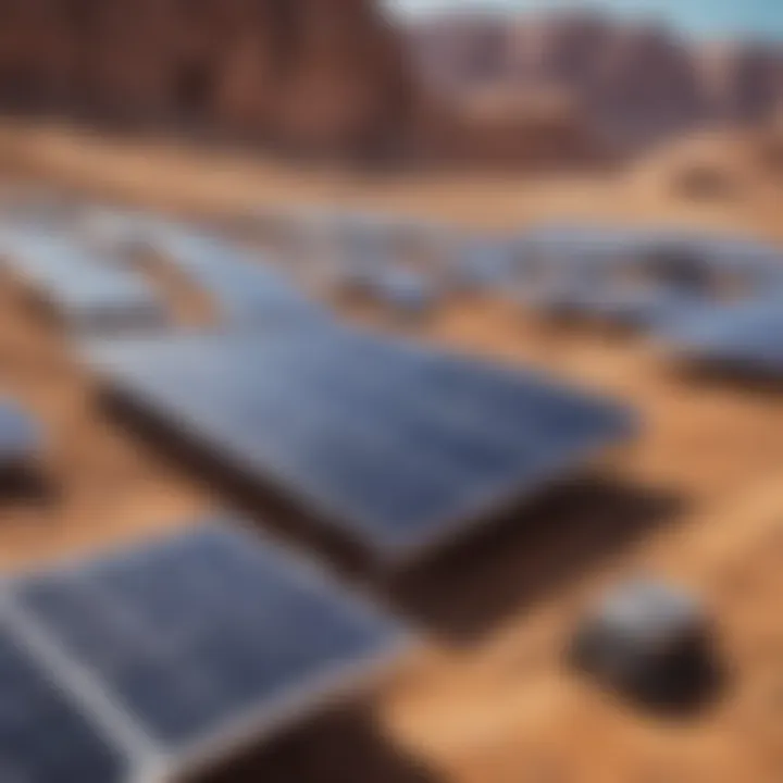 Solar panels in a mining operation