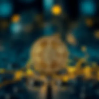 Visual depiction of blockchain technology underlying the King Coin.