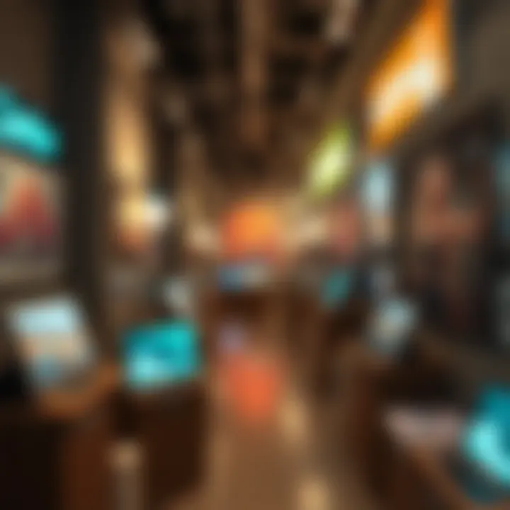 Virtual Gallery of NFT Artworks A virtual gallery displaying various NFT artworks, highlighting digital creativity