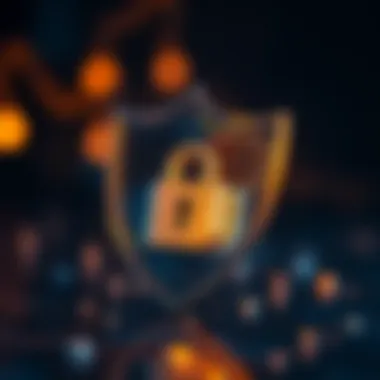 Security Considerations for Credit Card Transactions Security shield with digital assets