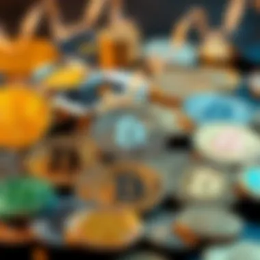 Variety of Cryptocurrencies Diverse types of cryptocurrencies illustrated
