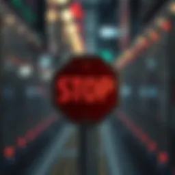 Conceptual representation of stop loss orders in cryptocurrency trading